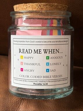 Inspirational 'Read Me When...' Glass Jar with Cork Lid